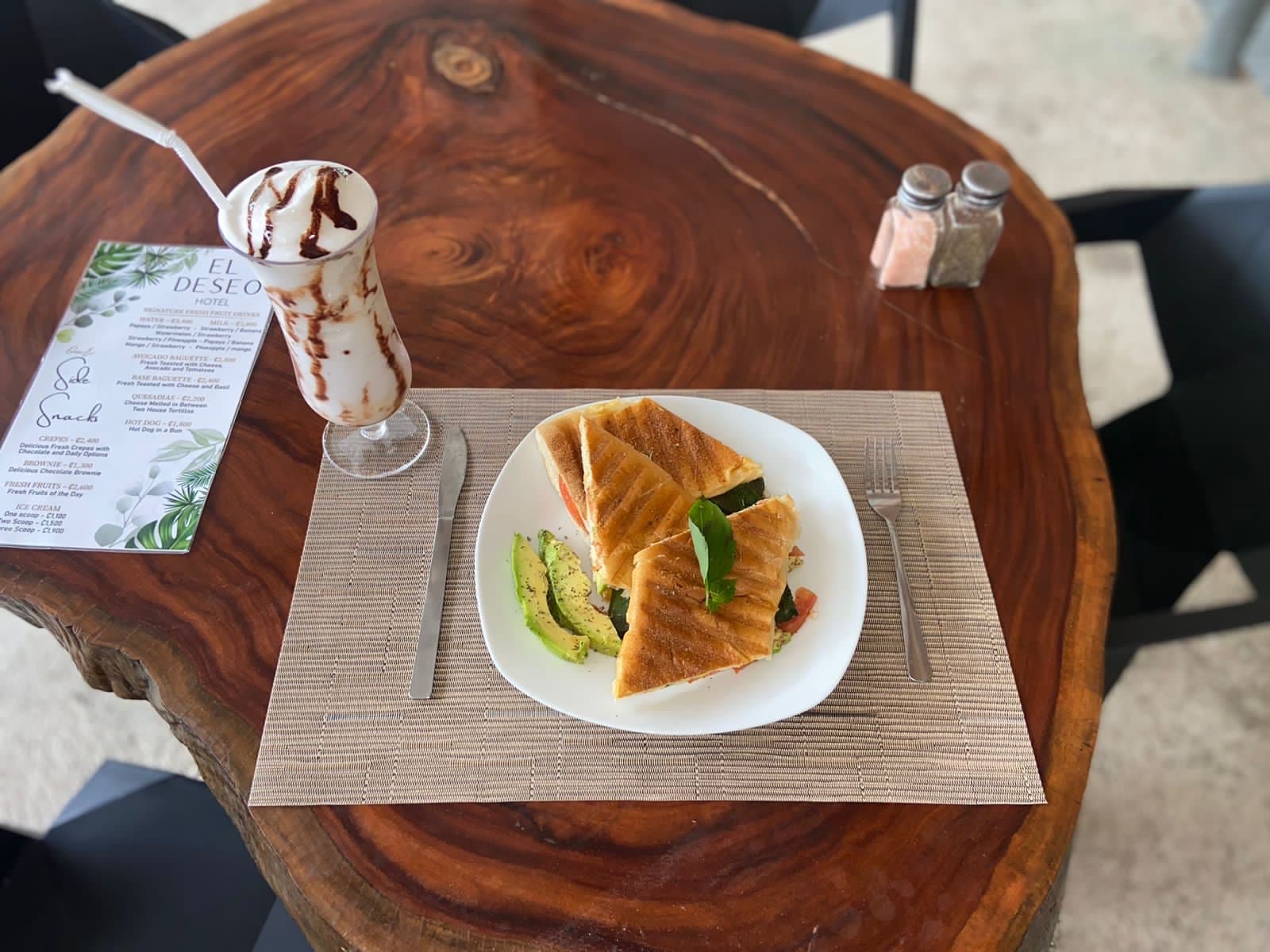 Fresh avocado sandwich made to order at Hotel Serendipity